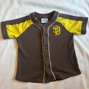 Genuine Merchandise Brown and Yellow San Diego Kids Button Down Shirt/Jersey